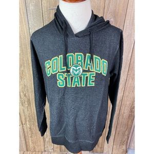 Camp David Mens Colorado State Rams Black Hooded Sweatshirt Size Large Green